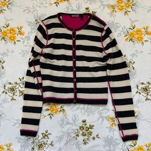 Aqua Cashmere Size S Striped Cardigan